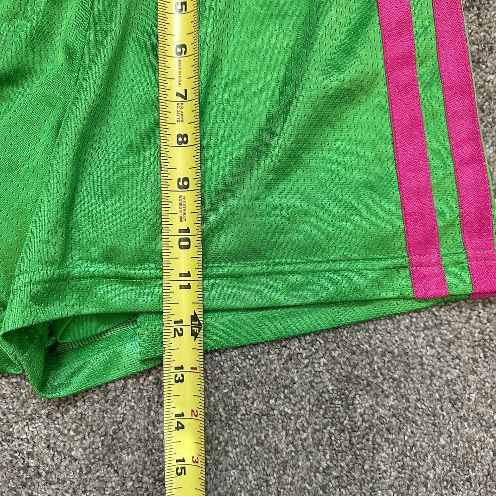 Adidas Watermelon Double Layer Mesh Shorts Green Pink Womens Medium Y2K 2011 - Picture 6 of 9